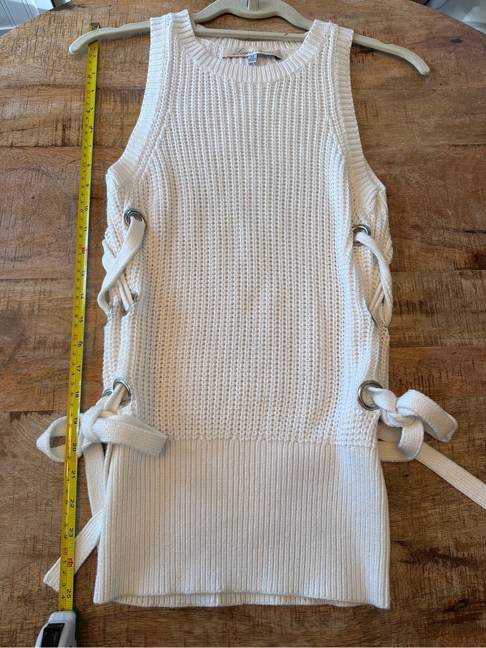 Lovers + Friends Cream Open-Knit Crewneck Tank